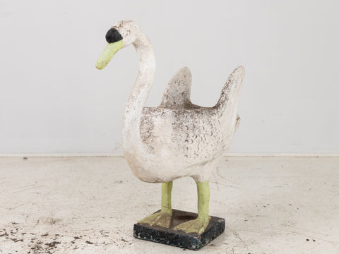 Reconstituted Stone Swan on Raised Feet Planter, English Early 20th Century