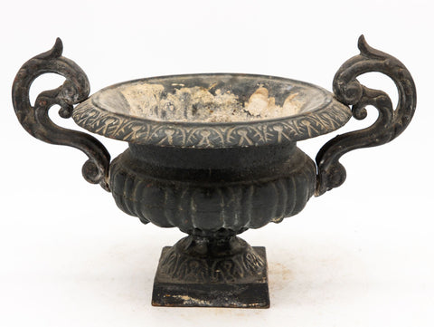 Early 20th C. French Cast Iron Garden Urn