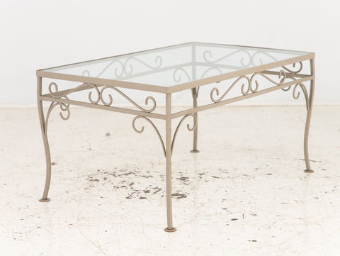 Gray Painted Metal Cocktail Garden Table