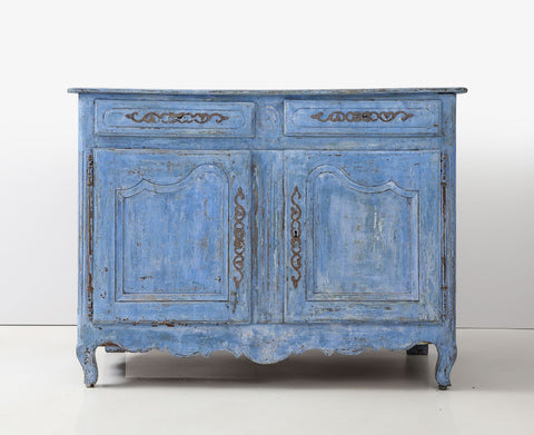 Blue Painted French Buffet, Mid 19th C.