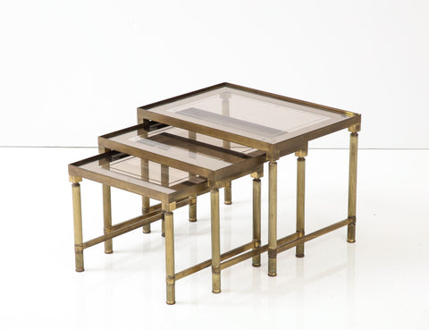 Maison Bagues Trio of Nesting Tables, France Mid 20th Century