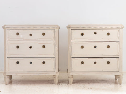 Pair Gustavian Style Chests of Drawers, Early 20th Century