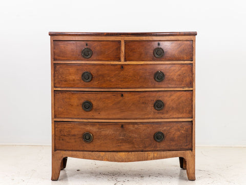 English Bowfront Chest of Drawers, Late 19th Century