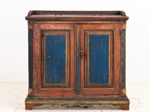 Folk Art Bridal Cupboard or Cabinet Marked 1884, Germany