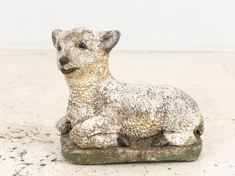 Concrete Lamb Garden Ornament, French Mid 20th Century