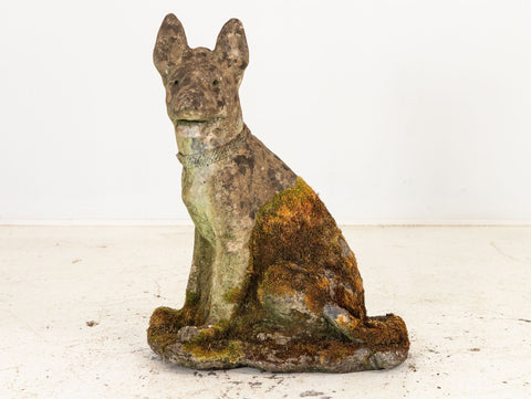 Concrete Shepherd Dog Garden Ornament, English mid 20th Century