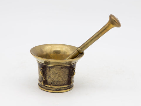 Antique Vintage Brass Mortar and Pestle