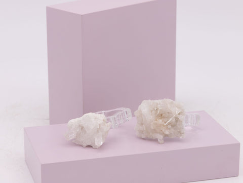 Pair of Glass and Crystal Quartz Napking Rings by Anna New York , 2010s