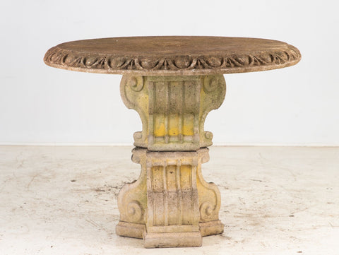 Neoclassical Concrete Garden Dining Table, France 1960s