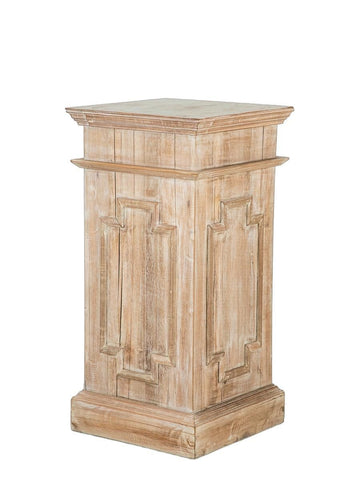 Limed Oak Pedestal with Applied Mouldings, England, Mid 20th C.