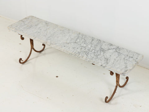 French Marble and Iron Dessert Stand, Mid 20th Century