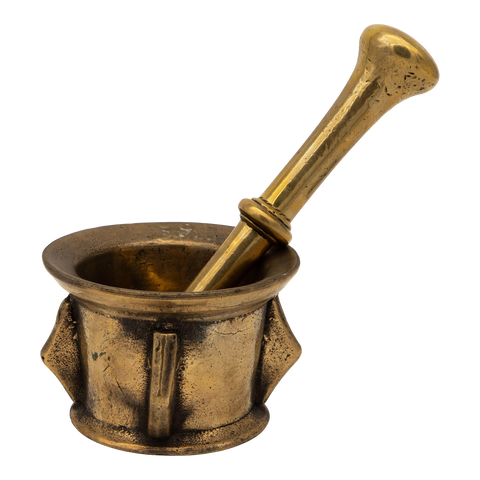 Antique Vintage Brass Mortar and Pestle